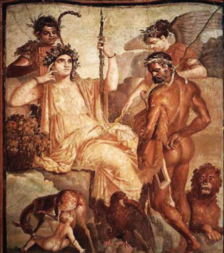 《赫拉克勒斯寻子》，赫库兰尼姆，墙壁画，公元70年， 那不勒斯国家考古博物馆藏