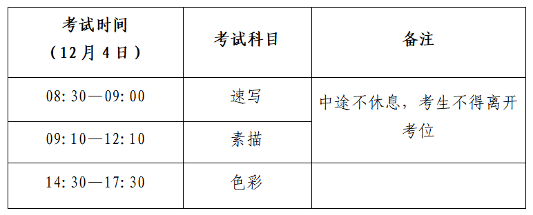2023年陕西省美术类、书法类专业课统考西安培华学院考点考试公告