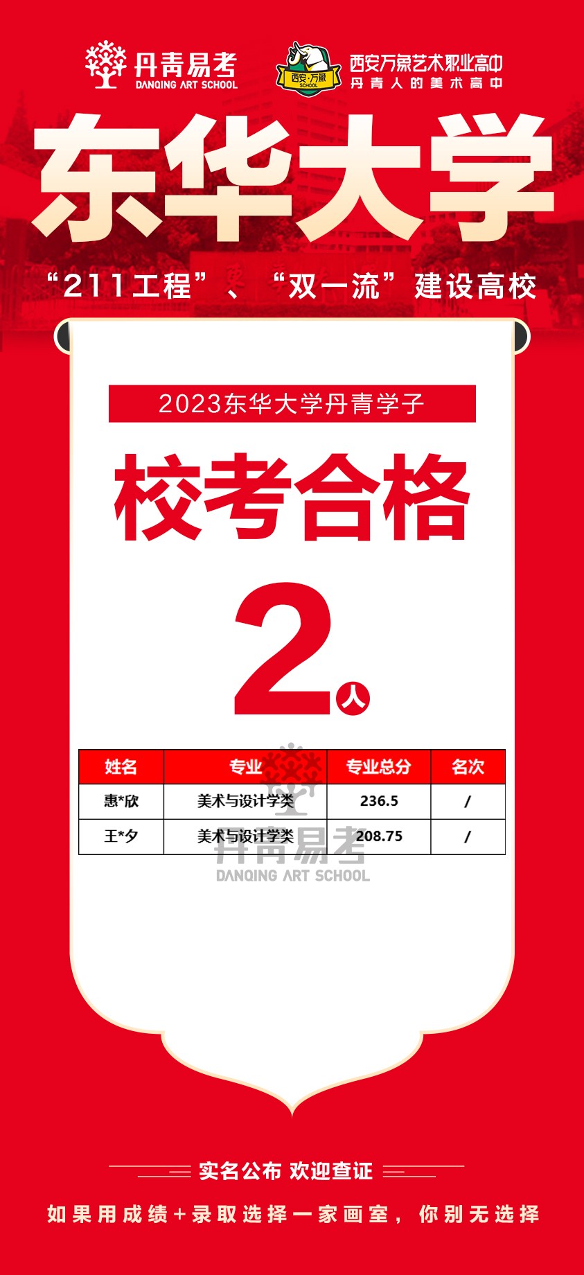 丹青易考2023年东华大学美术与设计学类校考合格 (1).jpg