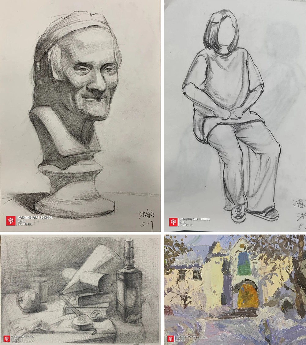 2022届丹青学子洪敏前期作画