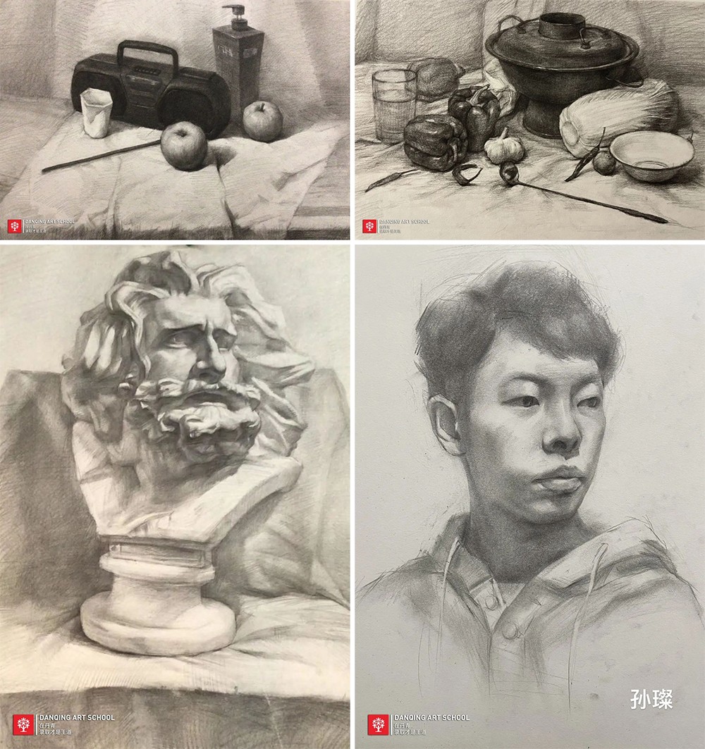 丹青易考学子孙璨中期作画