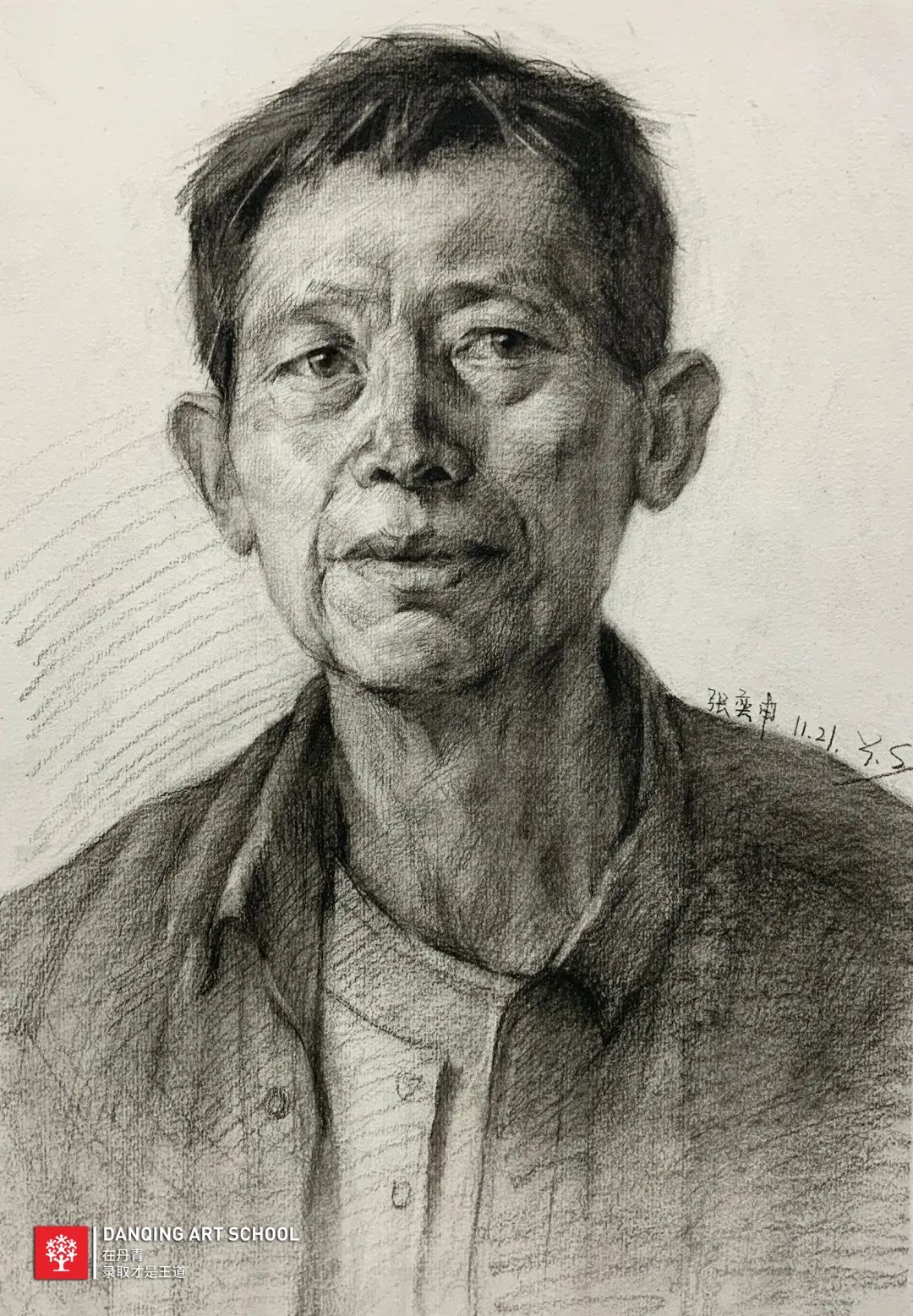 美术绘画素描头像之线性素描