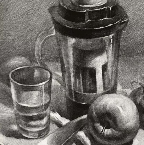 素描玻璃器皿如何画出质感