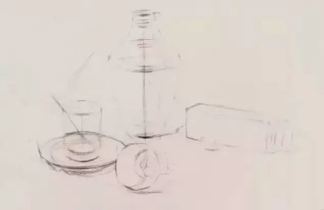 素描玻璃器皿作画步骤