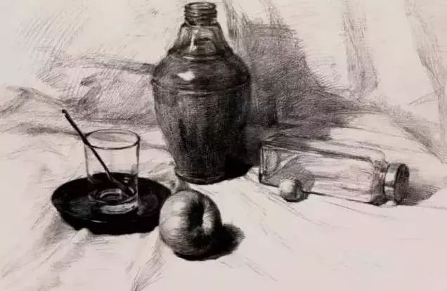 素描玻璃器皿作画步骤