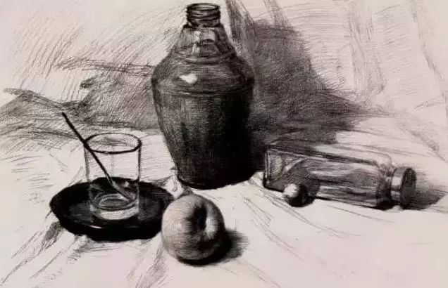 素描玻璃器皿作画步骤
