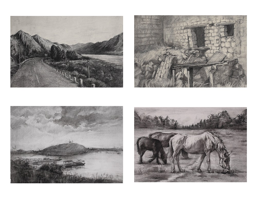 丹青易考2023届宁夏中卫户外写生素描、速写作品！