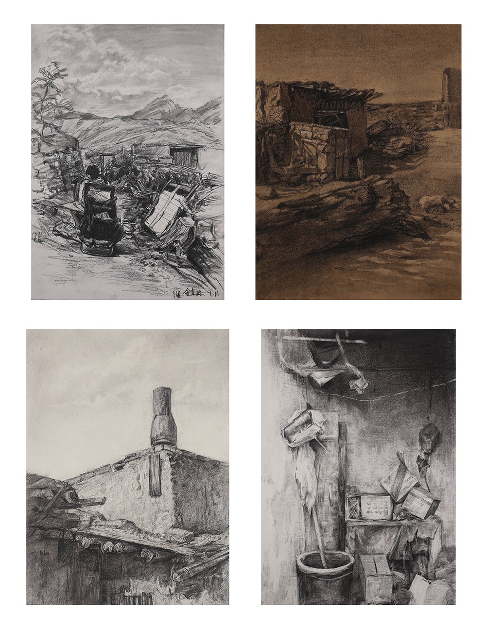 丹青易考2023届宁夏中卫户外写生素描、速写作品！