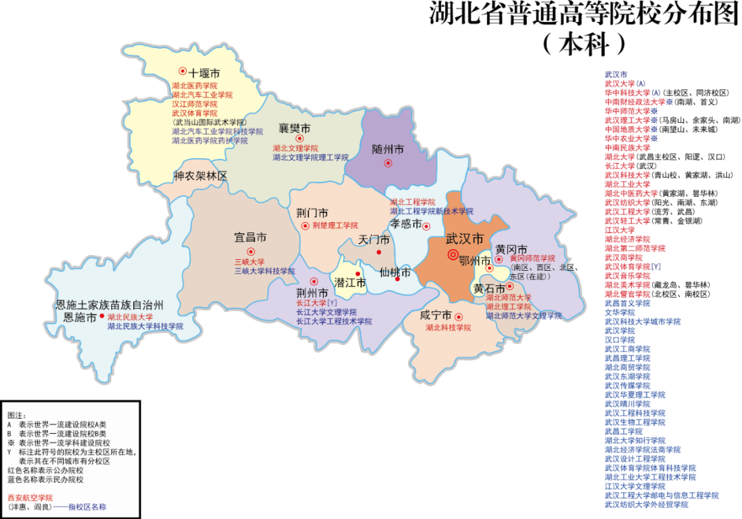 全国各省重点院校分布图 