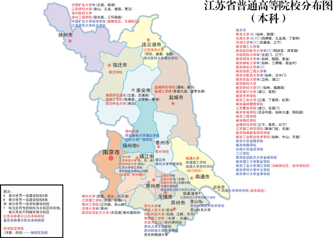 全国各省重点院校分布图 