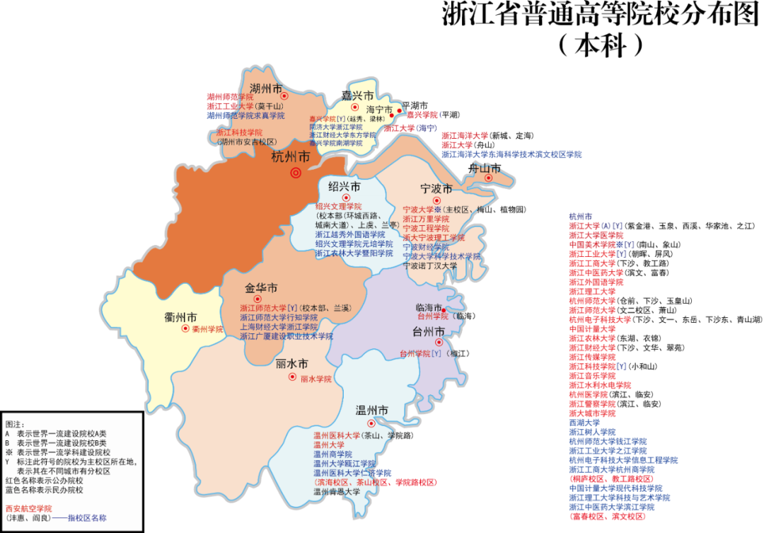 全国各省重点院校分布图 